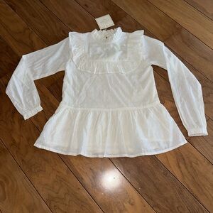 White Ruffled Kids Blouse